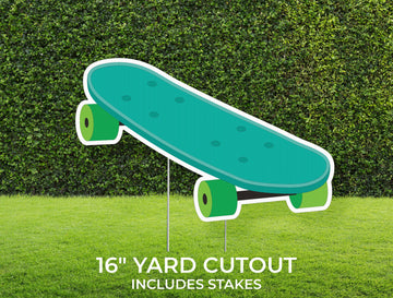 Skateboard Yard Sign Cutout | Sports Yard Décor | Personalized Lawn Sign | Build Your Own Yard Cutout Set | Customizable | Includes Stakes