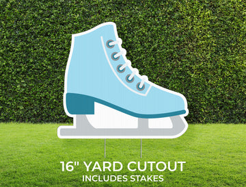 Ice Skate Yard Sign Cutout | Sports Yard Décor | Personalized Lawn Sign | Build Your Own Yard Cutout Set | Customizable | Includes Stakes