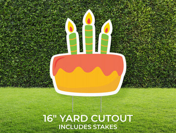 Cake Yard Sign Cutout | Happy Birthday Yard Décor | Personalized Sign | Honk It's Your Birthday | Customizable Yard Set | Includes Stakes