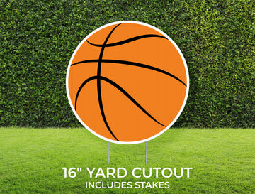 Basketball Yard Sign Cutout | Sports Yard Décor | Personalized Lawn Sign | Build Your Own Yard Cutout Set | Customizable | Includes Stakes