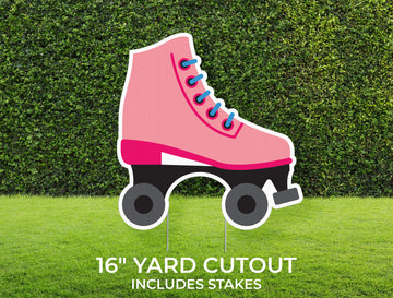 Roller Skate Yard Sign Cutout | Sports Yard Décor | Personalized Lawn Sign | Build Your Own Yard Cutout Set | Customizable | Includes Stakes