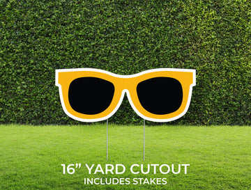 Sunglasses Yard Sign Cutout | Summer Party Décor | Build Your Own Yard Cutout Set Customizable | Includes Stakes