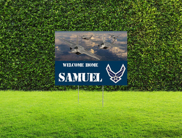 Airforce Yard Sign | Military Homecoming | Welcome Home | Personalized Lawn Sign | Build Your Own Yard Set | Customizable | Includes Stakes