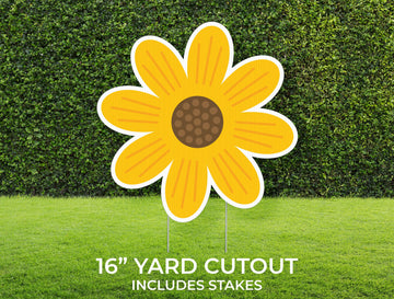 Sunflower Yard Sign Cutout | Birthday Party, It's A Girl, Summer Décor | Build Your Own Yard Cutout Set Customizable | Includes Stakes