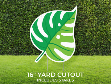Tropical Leaf Yard Sign Cutout | Sports Yard Décor | Personalized Lawn Sign | Build Your Own Yard Cutout Set | Customizable | Includes Stake