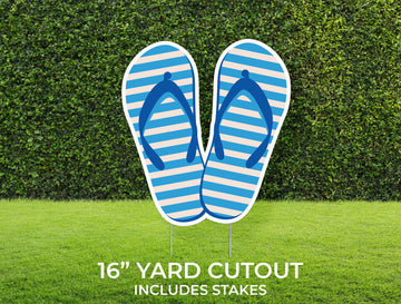 Flip Flop Yard Sign Cutout | Summer Lawn Party Décor | Build Your Own Yard Cutout Set Customizable | Includes Stakes