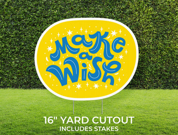 Yard Sign Cutout | Happy Birthday Yard Décor | Personalized Lawn Sign | Make a Wish| Customizable Yard Set | Includes Stakes
