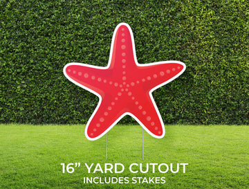 Starfish Yard Sign Cutout | Summer Under The Sea Lawn Party Décor | Build Your Own Yard Cutout Set Customizable | Includes Stakes