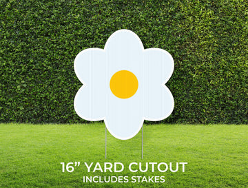 Daisy Flower Yard Sign Cutout | Birthday Party, It's A Girl, Summer Décor | Build Your Own Yard Cutout Set Customizable | Includes Stakes