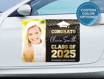 Custom Graduation Car Magnet | Car Parade Magnets | Congrats Grad | Graduation 2025 | Personalized Custom Full Color Magnets