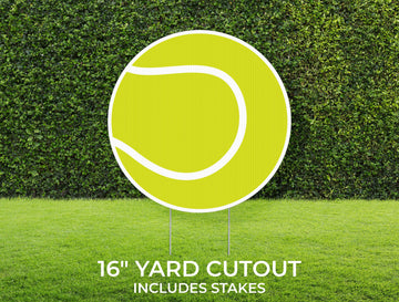 Tennis Ball Yard Sign Cutout | Sports Yard Décor | Personalized Lawn Sign | Build Your Own Yard Cutout Set | Customizable | Includes Stakes