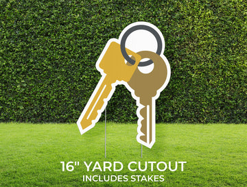 Welcome Home Yard Sign Cutout | Real Estate Yard Décor | Lawn | Home Sweet Home, Keys, First Home | Customizable Yard Set | Includes Stakes
