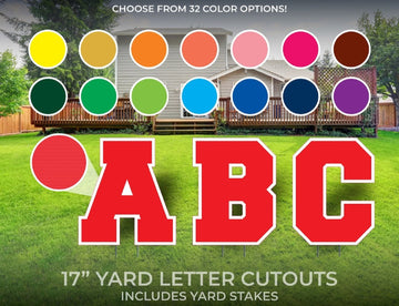 Custom Letter Yard Sign Cutouts | Party/Event Yard Décor | Personalized Yard Letters | 17" Lawn Letters with Stakes