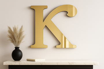 Customizable Mirrored Acrylic Initial Sign - Elegant Wall Decor for Weddings, Nurseries & Home